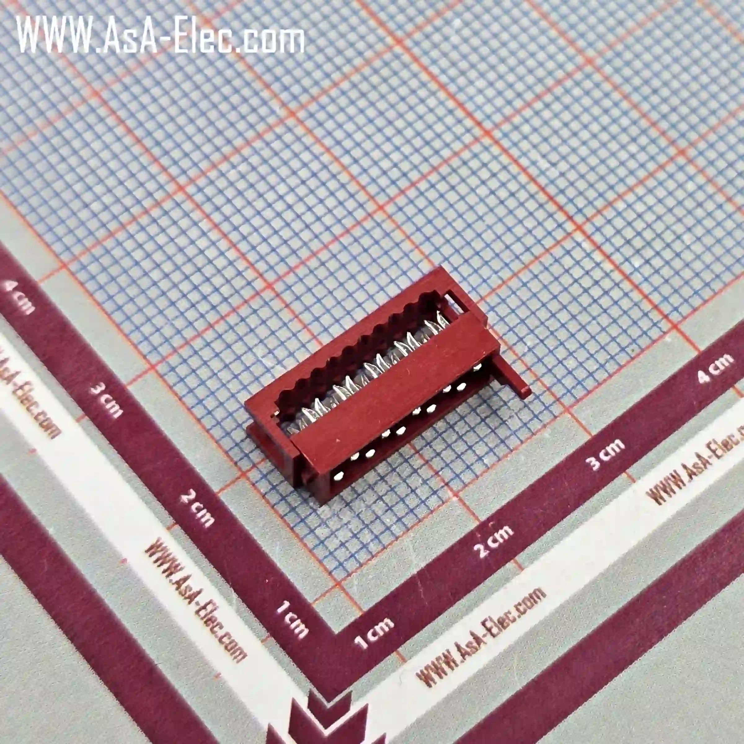 آی دی سی نر سر کابلی قرمز میکرو مچ(دیل سوکت) 10 پین 2.54mm